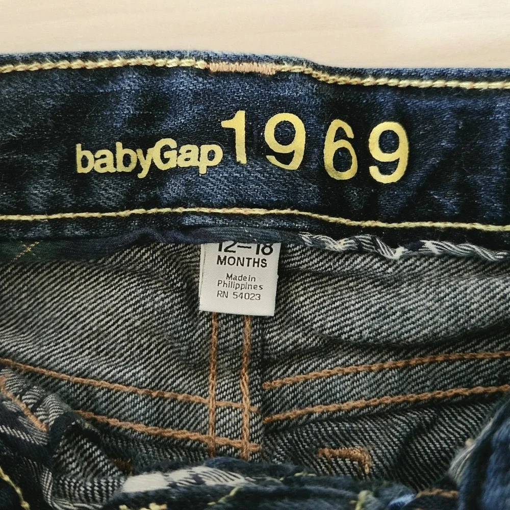 Gap Baby Boy Straight Jeans Dragon Embroidery Sz. 12-18mos.
